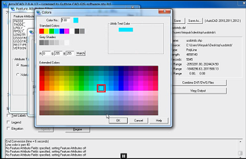 Apply colors to corresponding feature attributes - Arcv2CAD