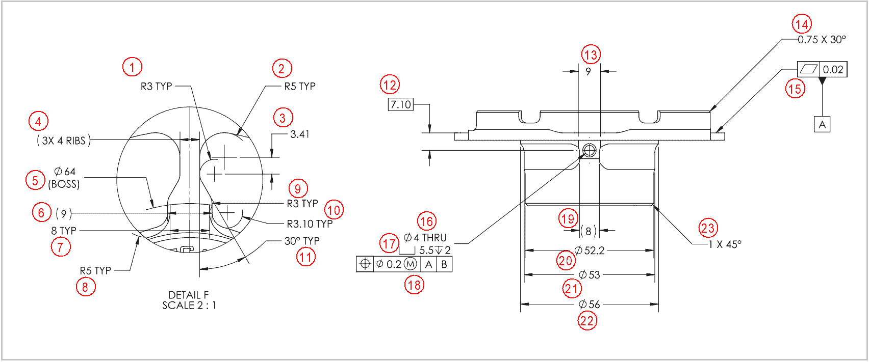 ballooned drawing example