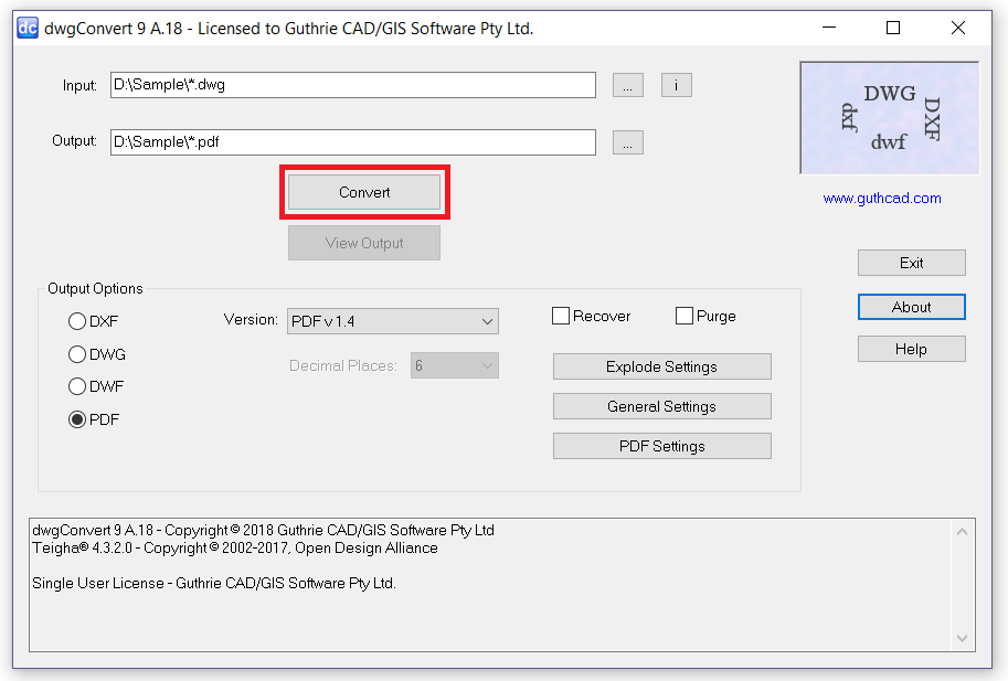 Appuyez sur le bouton de conversion