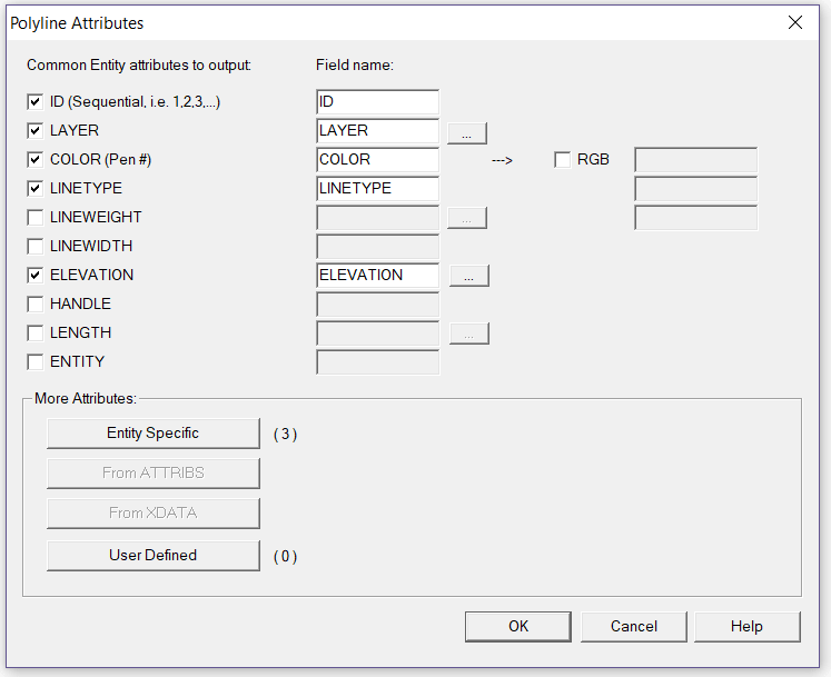 Select attributes that you want to convert